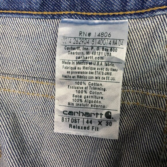 Carhartt B17 DST Relaxed Fit Jeans Men's 44 x 30 Measures 43 x 30 Blue Cotton - Picture 7 of 13